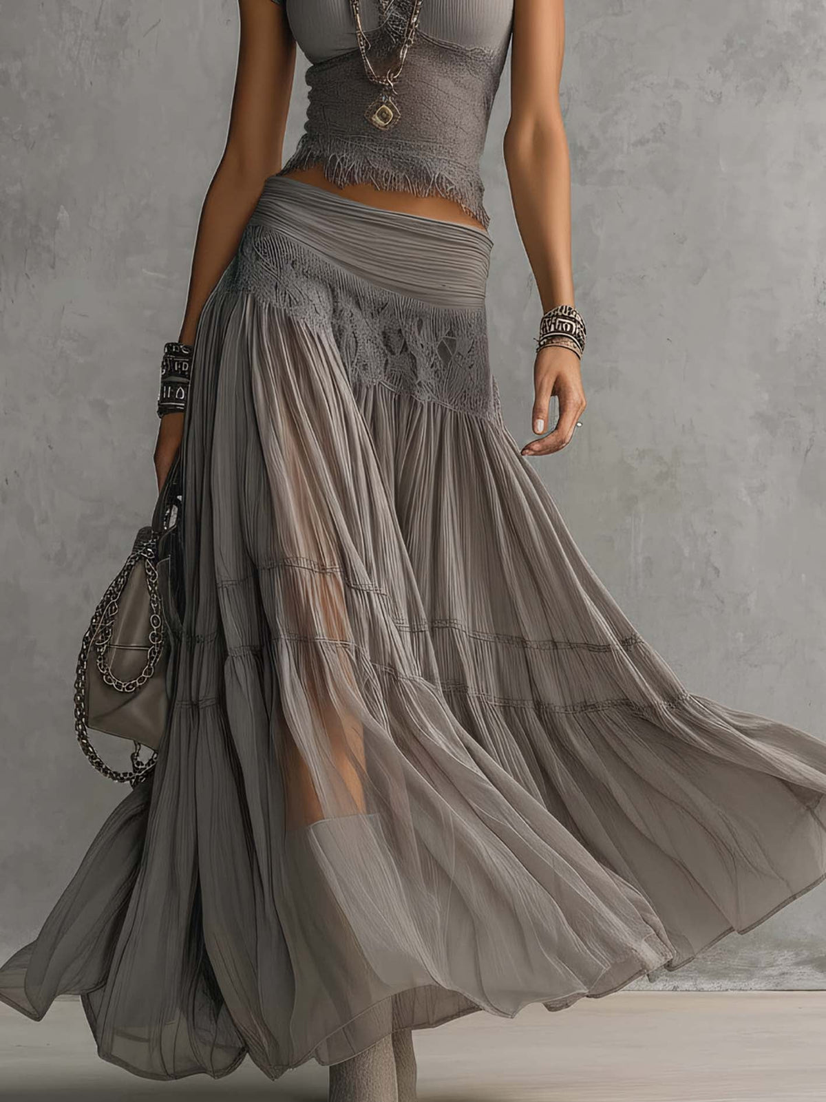 MILENA – Grey lace set