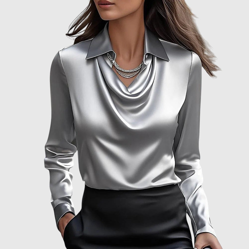 Adela – Elegant silk-effect blouse