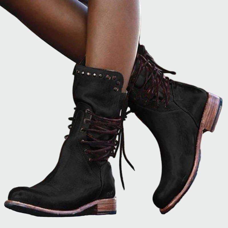 Leather shoes with laces