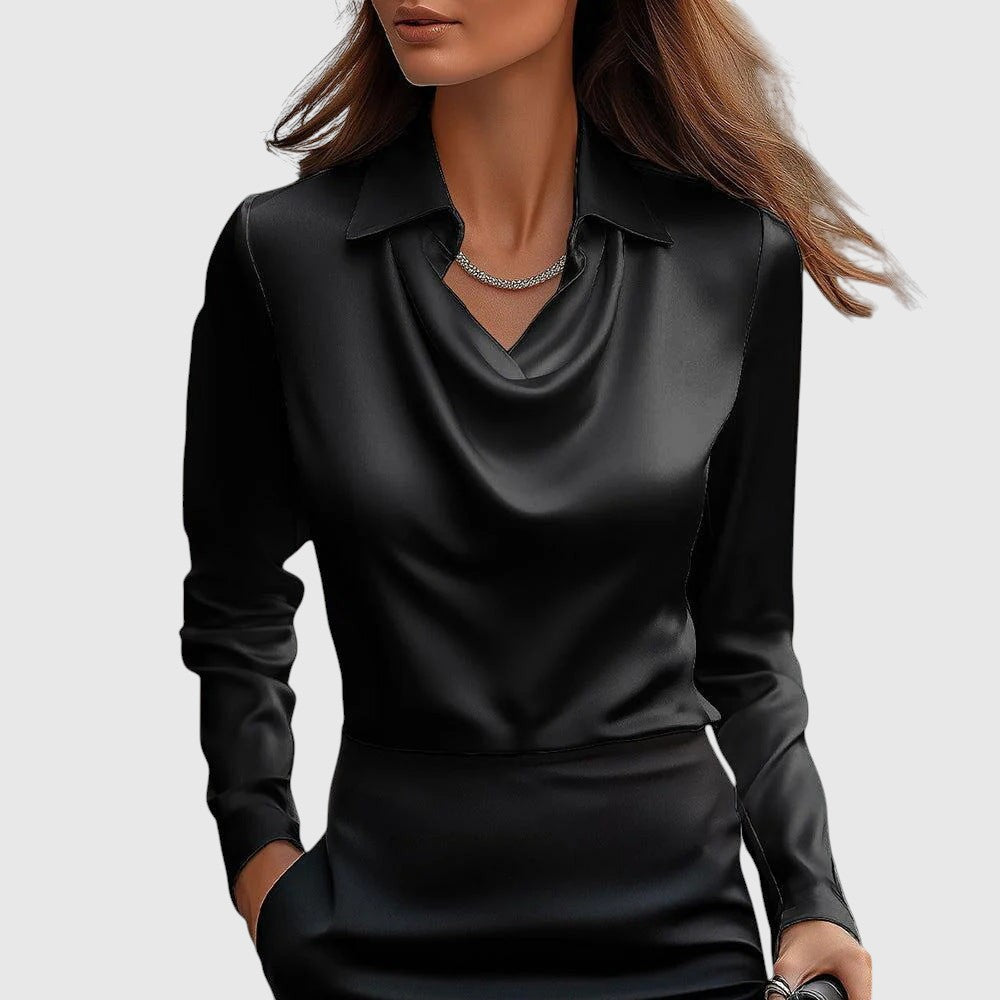 Adela – Elegant silk-effect blouse