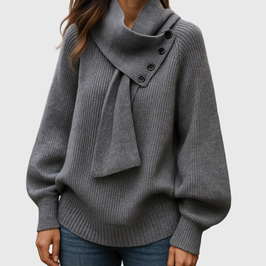 Arielle - Comfortable Shawl Neck Jumper