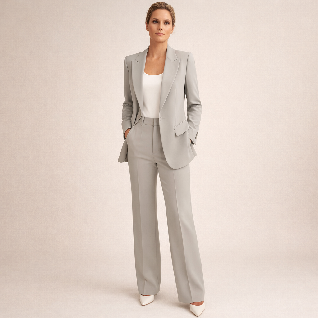 Vanessa | Elegant blazer set with flared trousers
