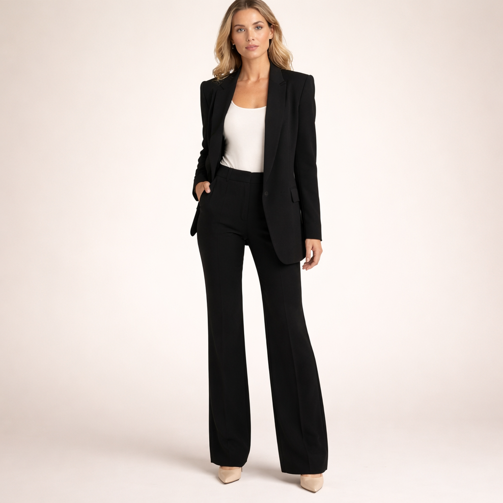 Vanessa | Elegant blazer set with flared trousers