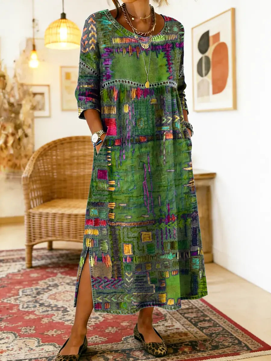 Manuela | Patchwork Ethnikai Denim Ruha
