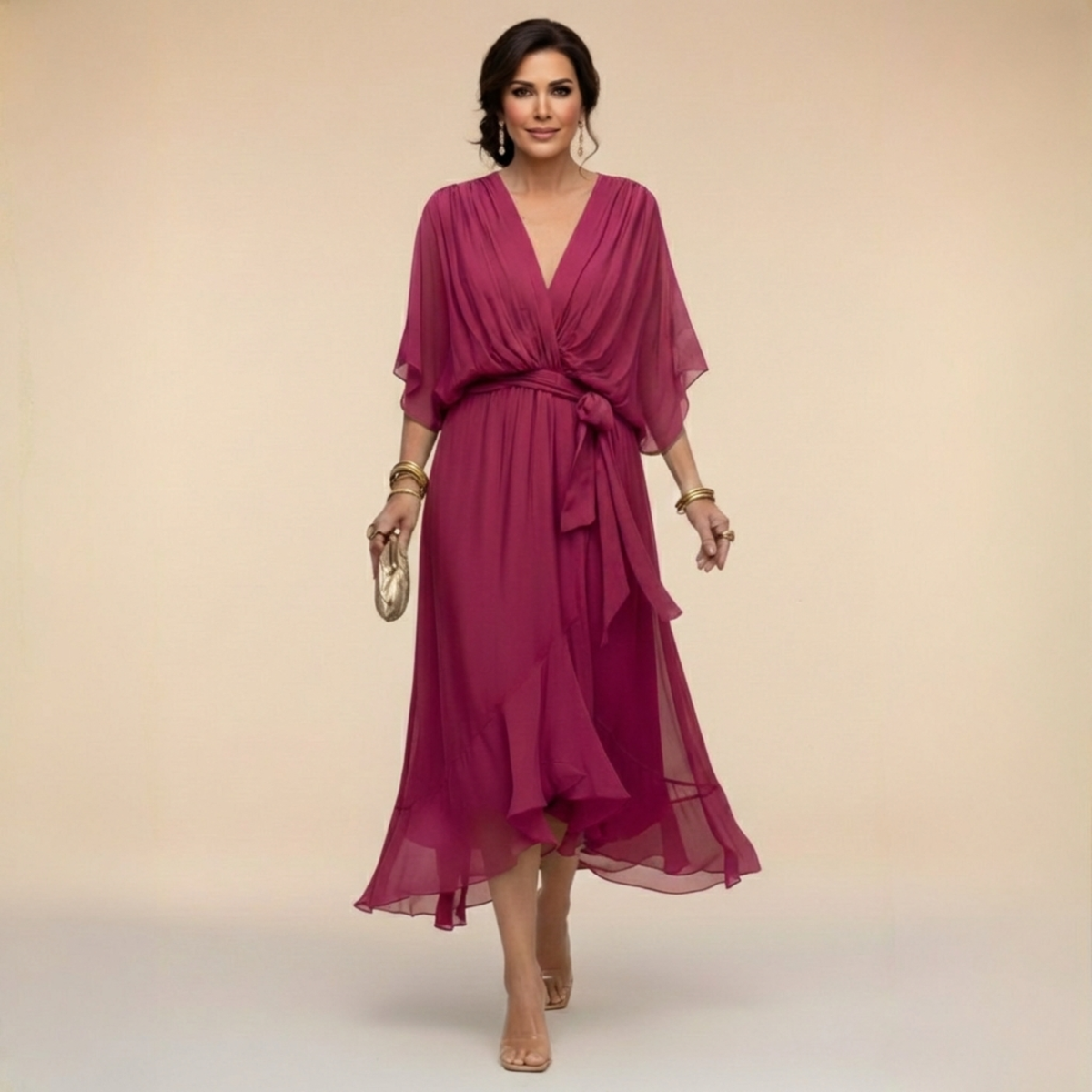 Monica – Chiffon Ruha V Kivágással