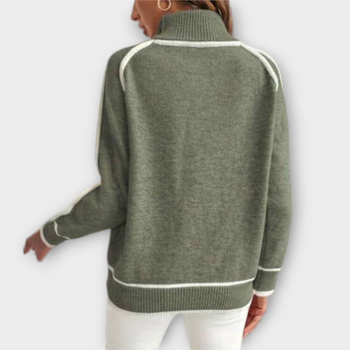 Kristin - Luxury Olive Green Knitted Jumper