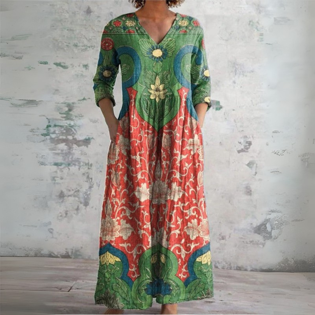 Judith Maxi Virágos Vintage Ruha