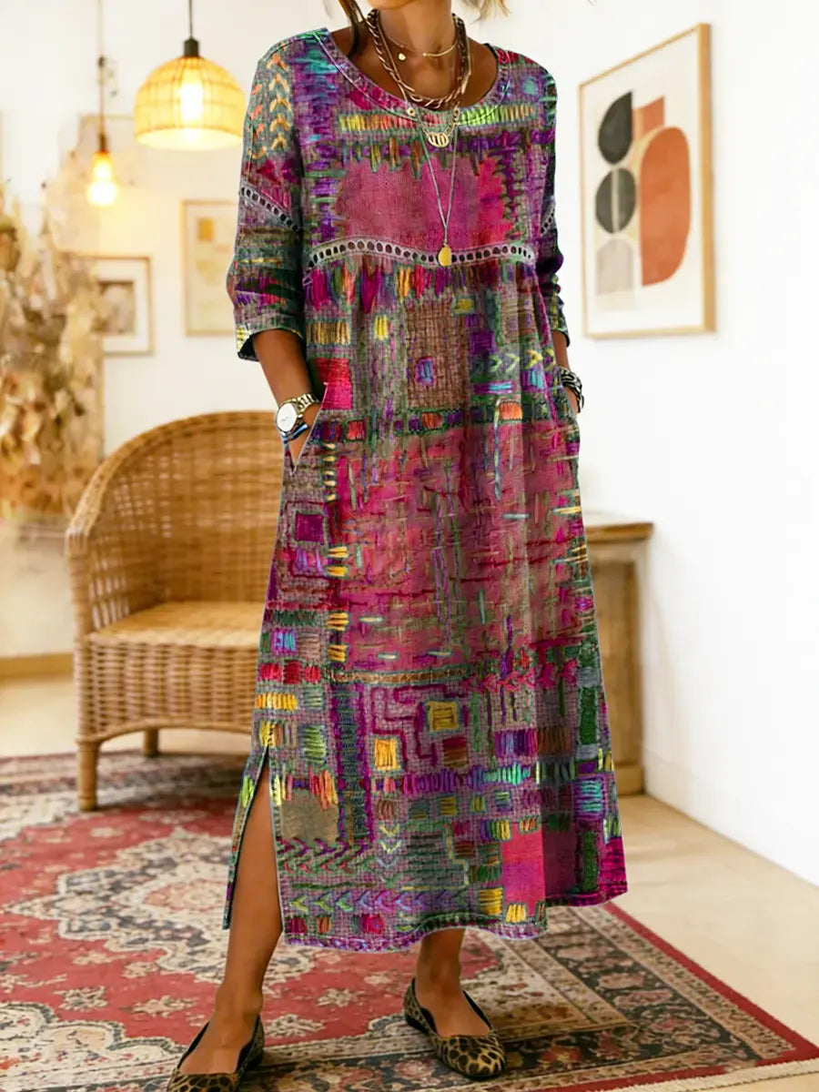 Manuela | Patchwork Ethnikai Denim Ruha