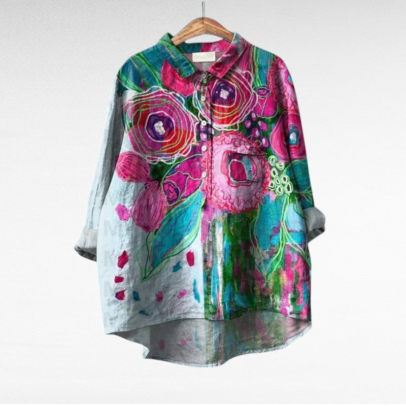 Tereza | Elegant Summer Linen Blouse