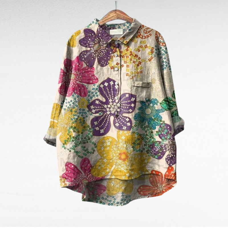 Tereza | Elegant Summer Linen Blouse