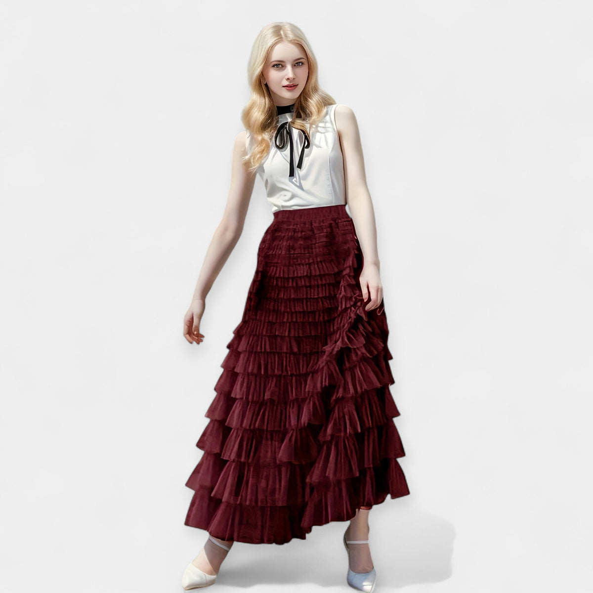 Elegant tulle skirt with decorative details