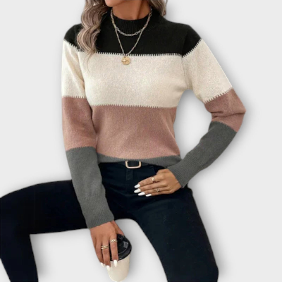 Elina - Salmon and chic sweater