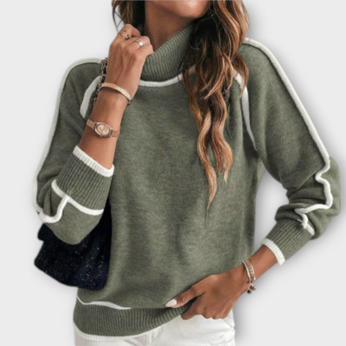 Kristin - Luxury Olive Green Knitted Jumper