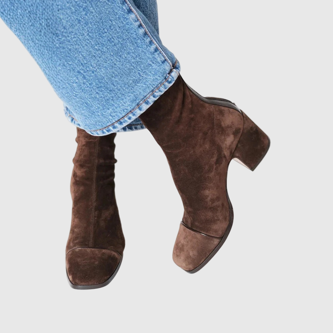 Ivonne - Elegant suede boots with heels
