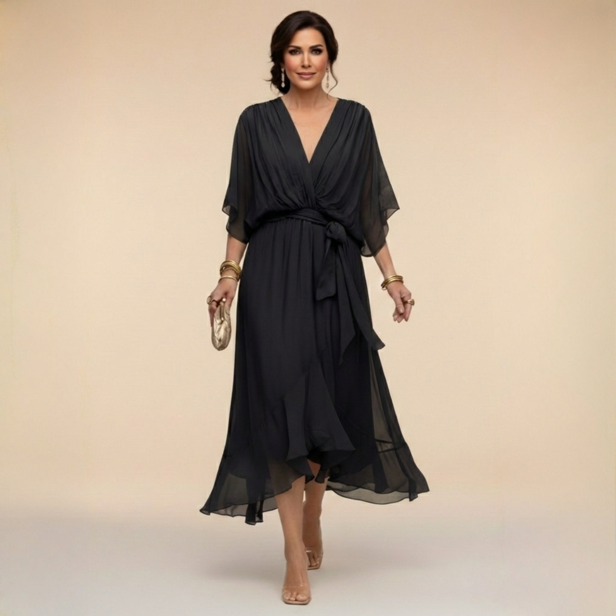 Monica – Chiffon Ruha V Kivágással