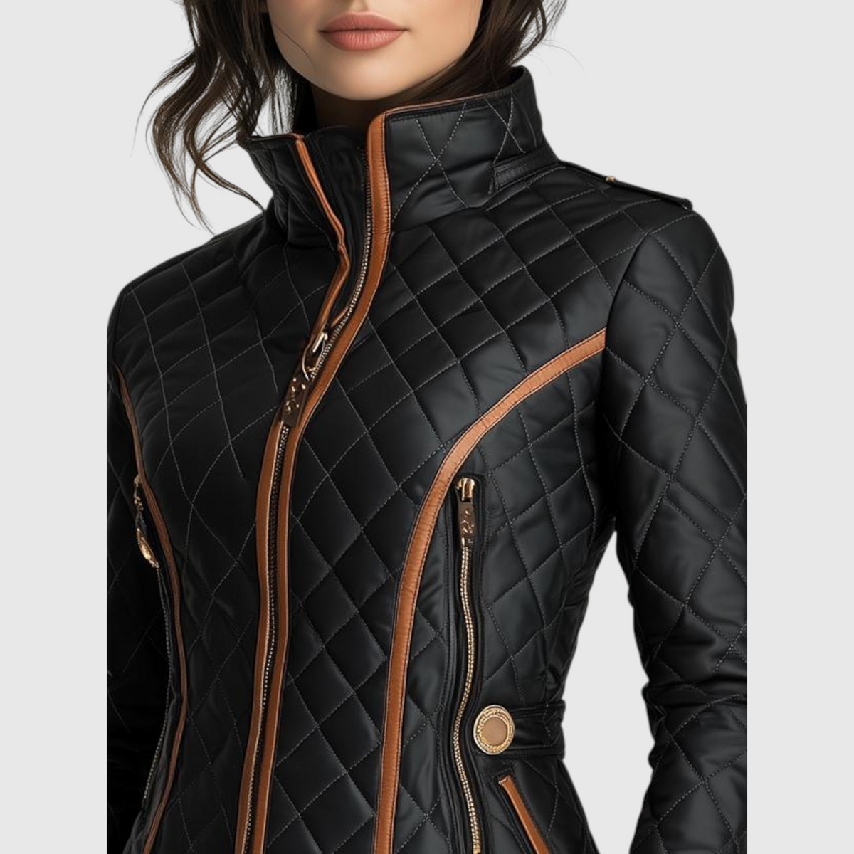 Klara - Stylish jacket with quilted seams and a slim waist