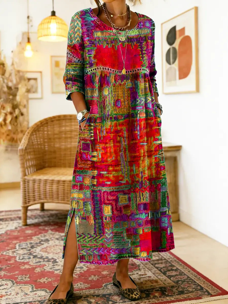 Manuela | Patchwork Ethnikai Denim Ruha