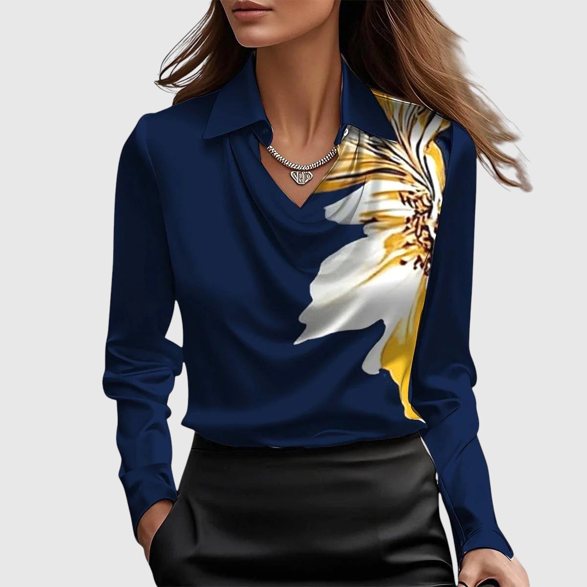 Adela – Elegant silk-effect blouse