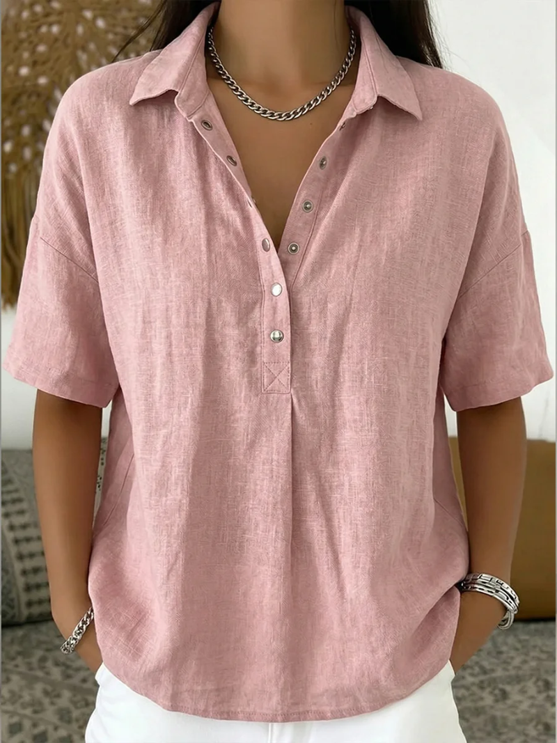 Fúzfa | Collared Button-Up Blouse