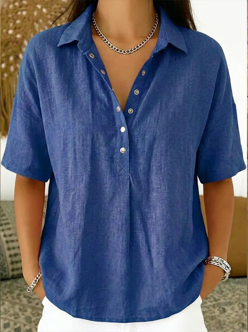 Fúzfa | Collared Button-Up Blouse