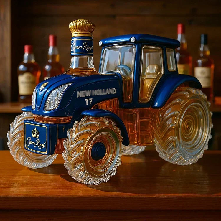 Klasszikus whisky üveg New Holland T7 traktor formájában