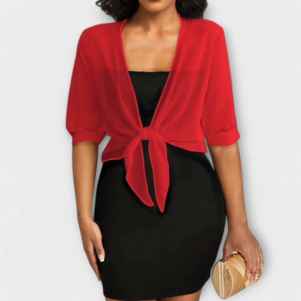 Olivia - Blouse with open front panel