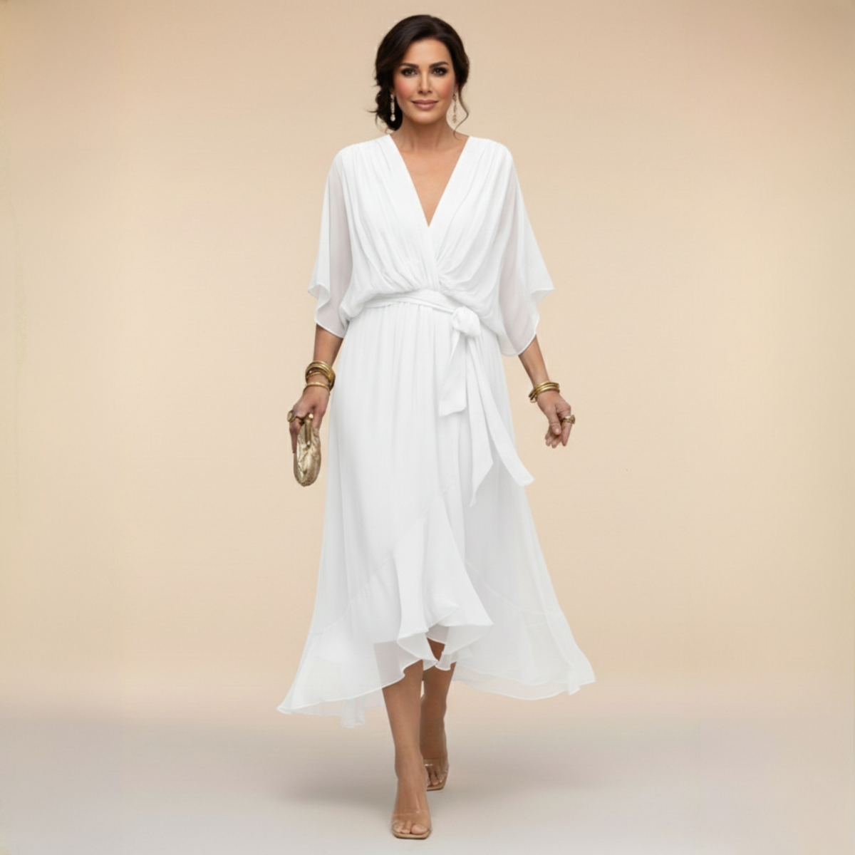 Monica – Chiffon Ruha V Kivágással