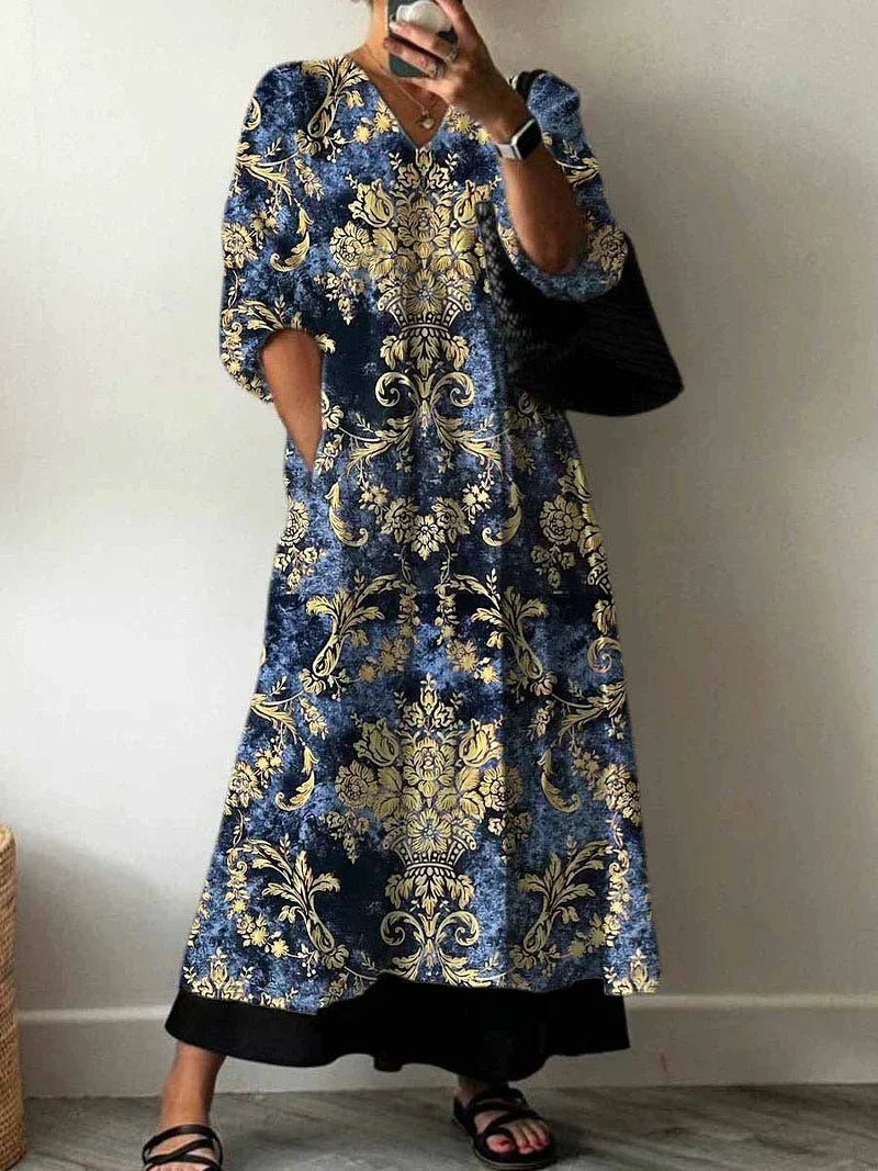 Brillar Elegant Patterned Dress