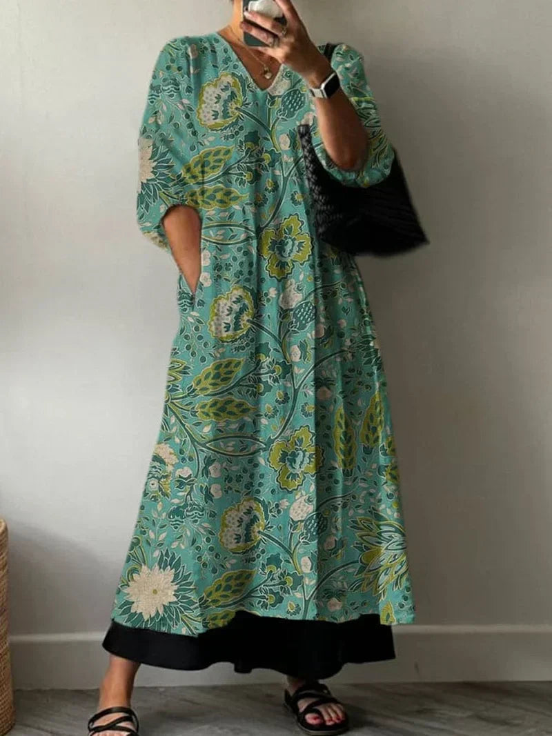 Paula Virágmintás Elegáns Ruha