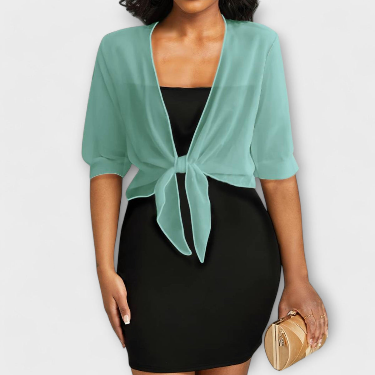 Olivia - Blouse with open front panel