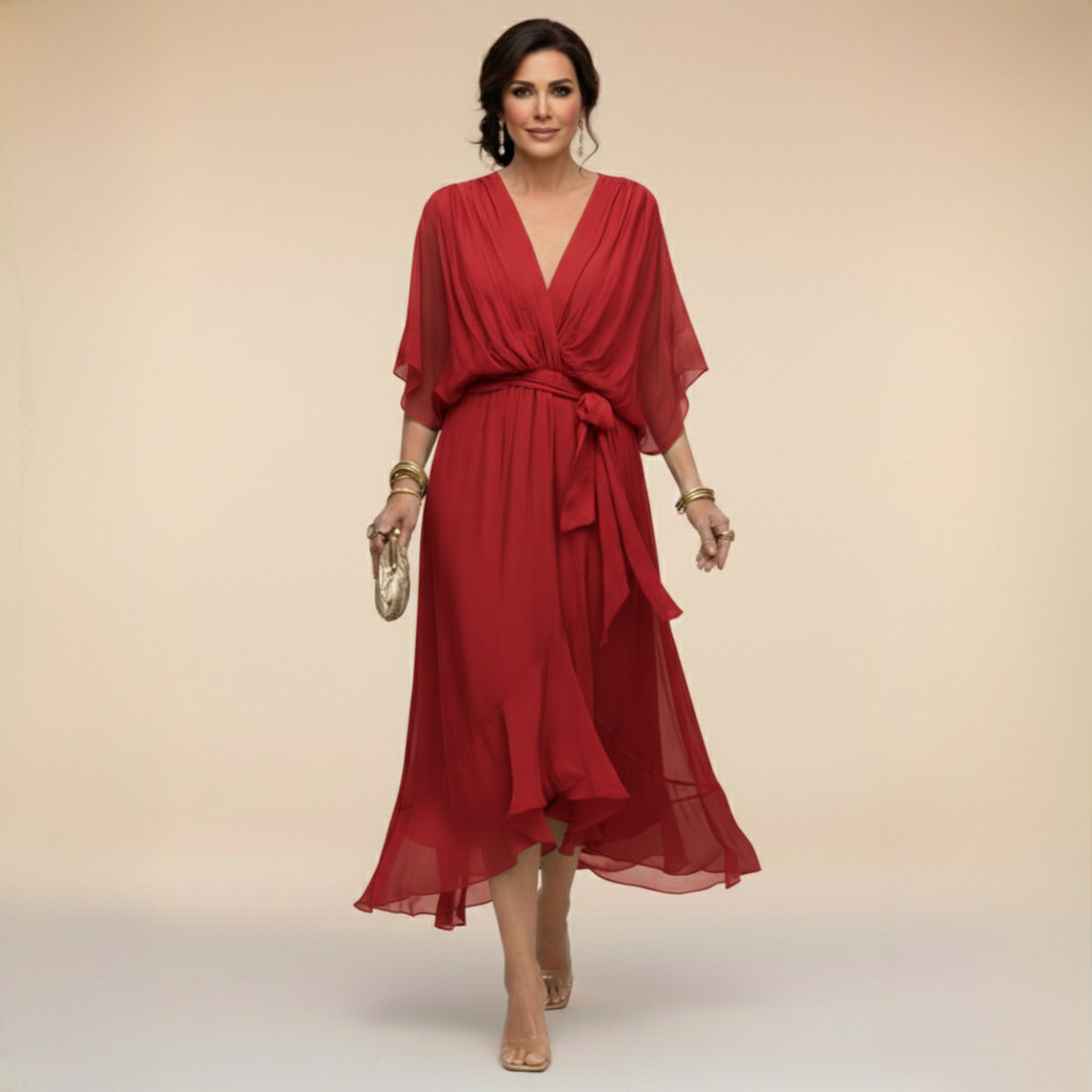 Monica – Chiffon Ruha V Kivágással