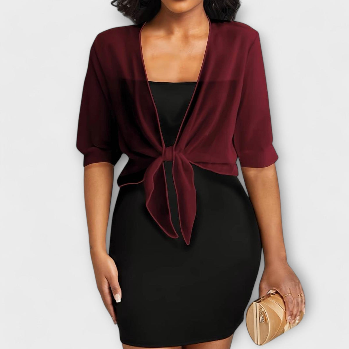 Olivia - Blouse with open front panel