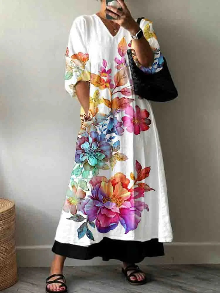 Sofia Elegant Summer Dress with Pattern