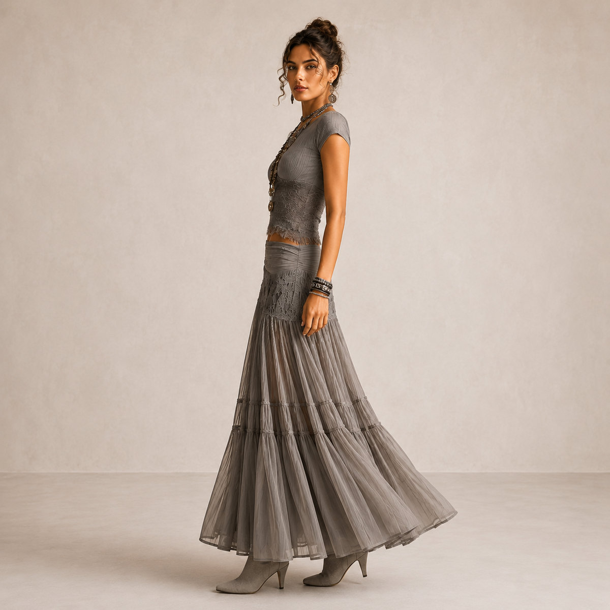 MILENA – Grey lace set