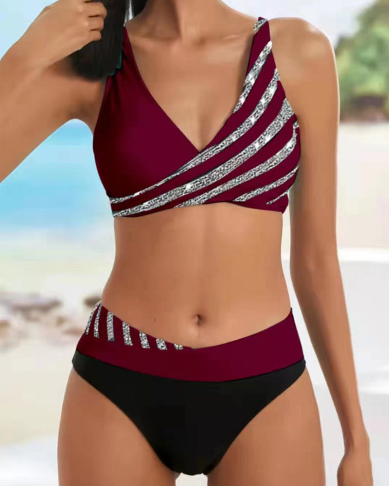 Mona - Nyomtatott Bikini Meleg Színekben