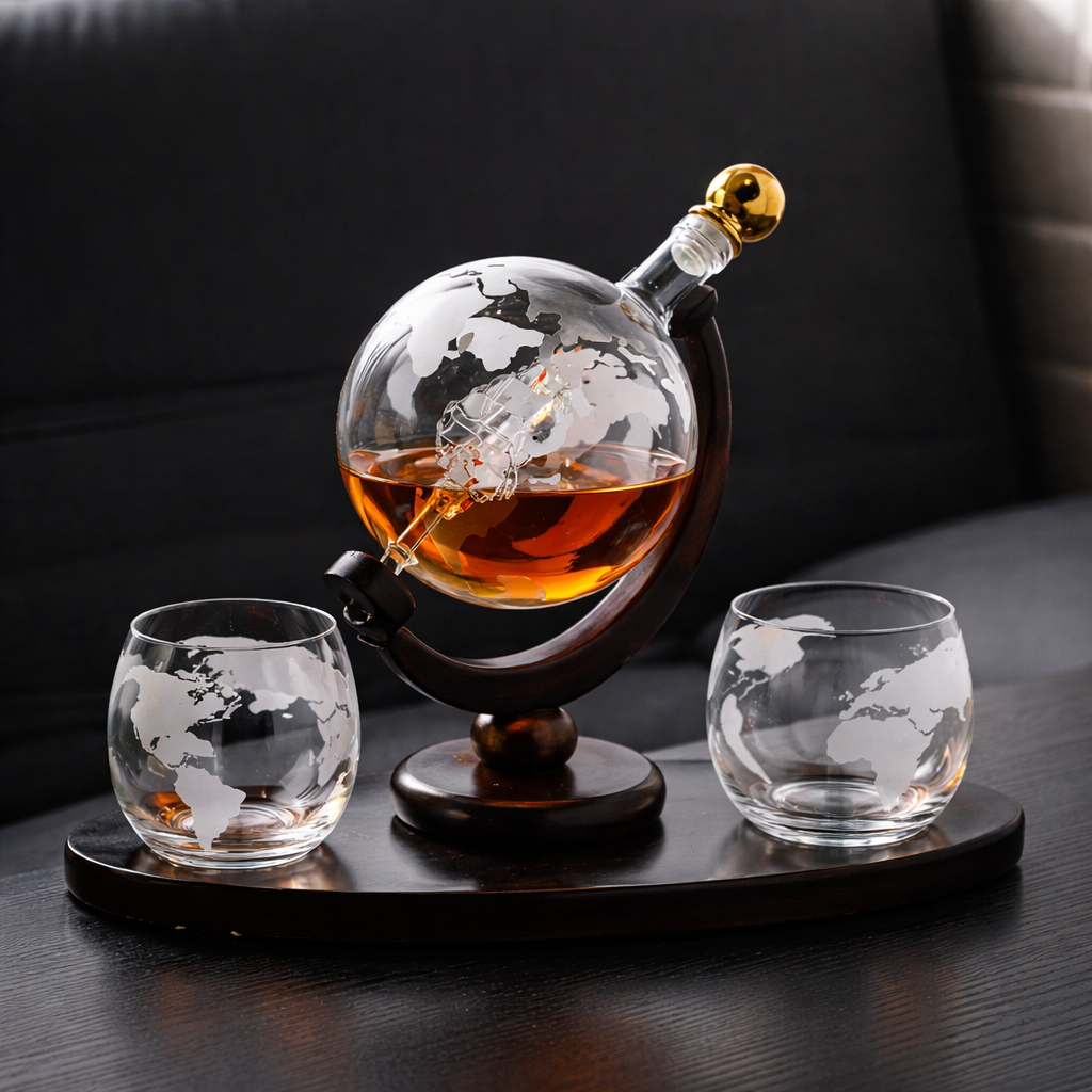 Whiskey Bottle - World Map Edition