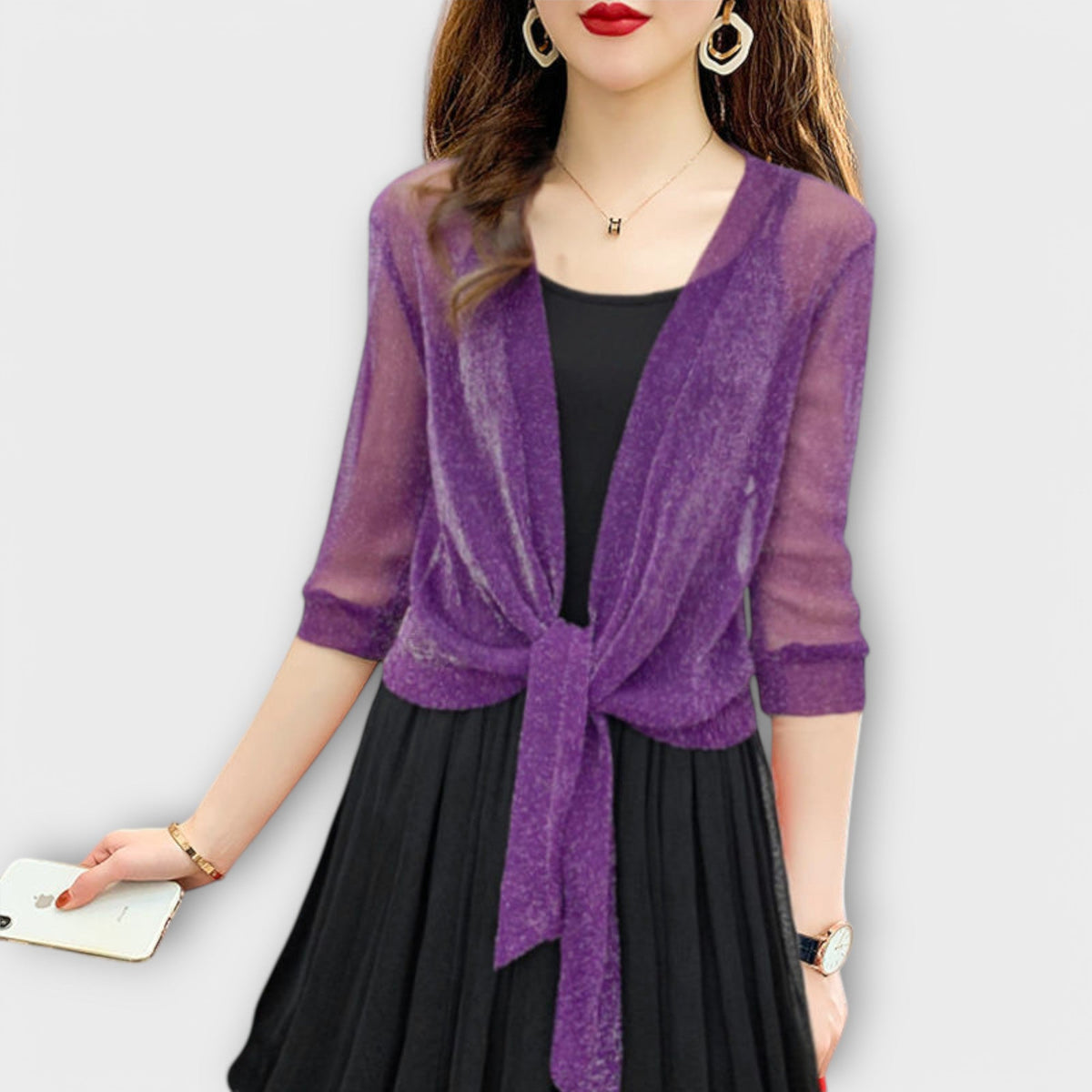 Olivia - Blouse with open front panel
