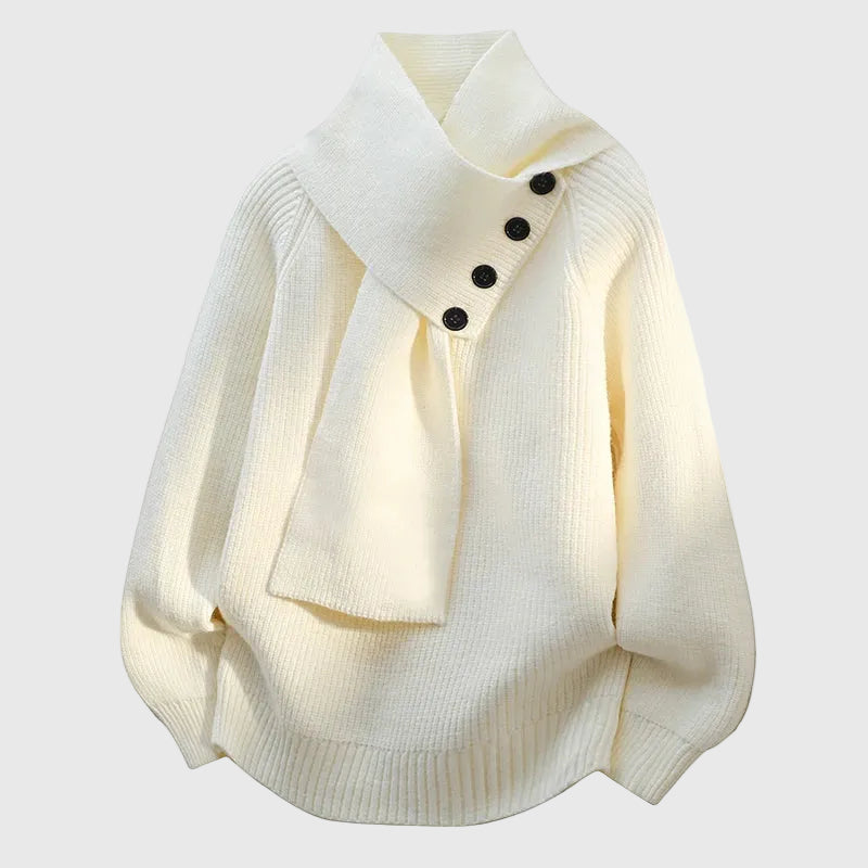 Arielle - Comfortable Shawl Neck Jumper