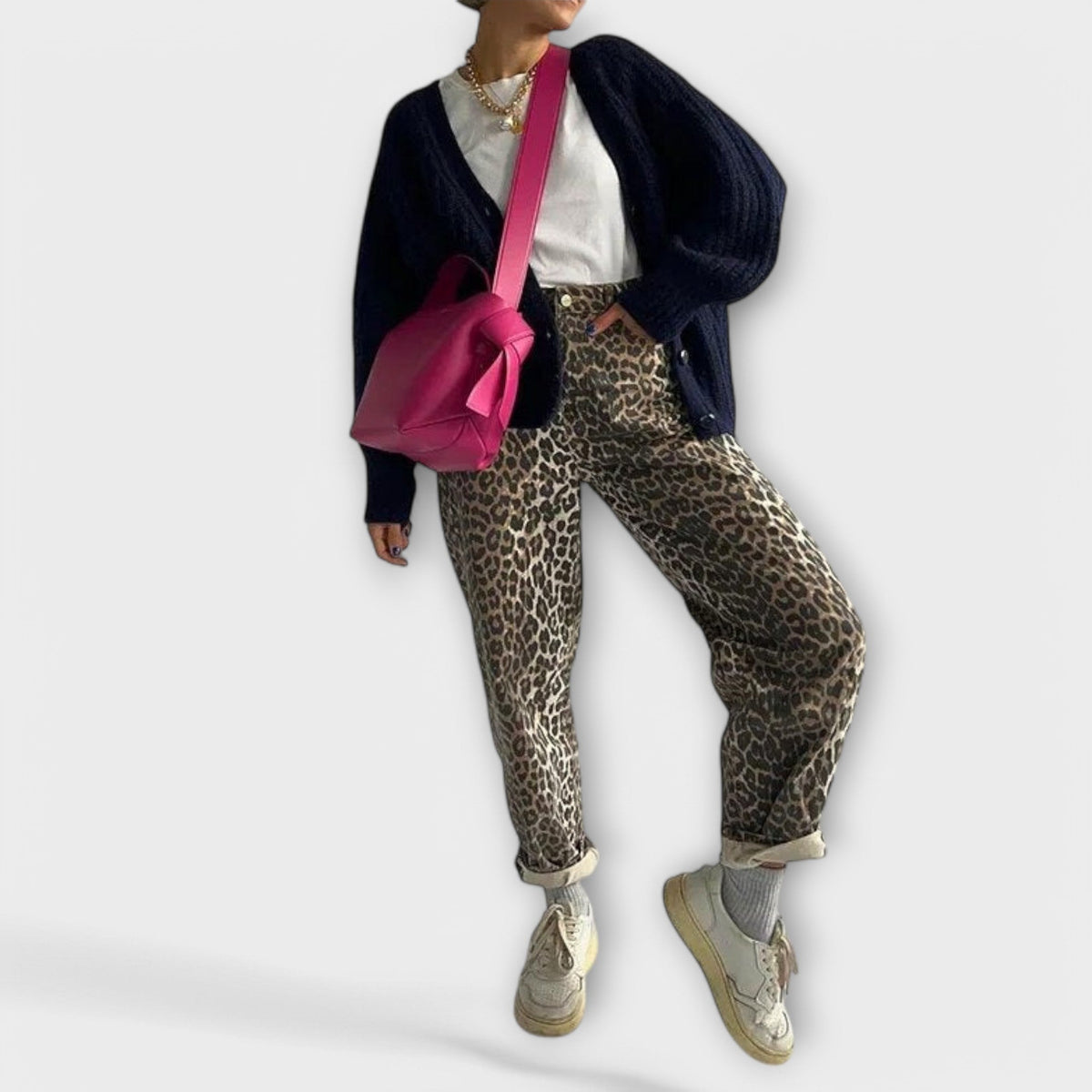 Chandra – Vintage leopard mintás farmernadrág
