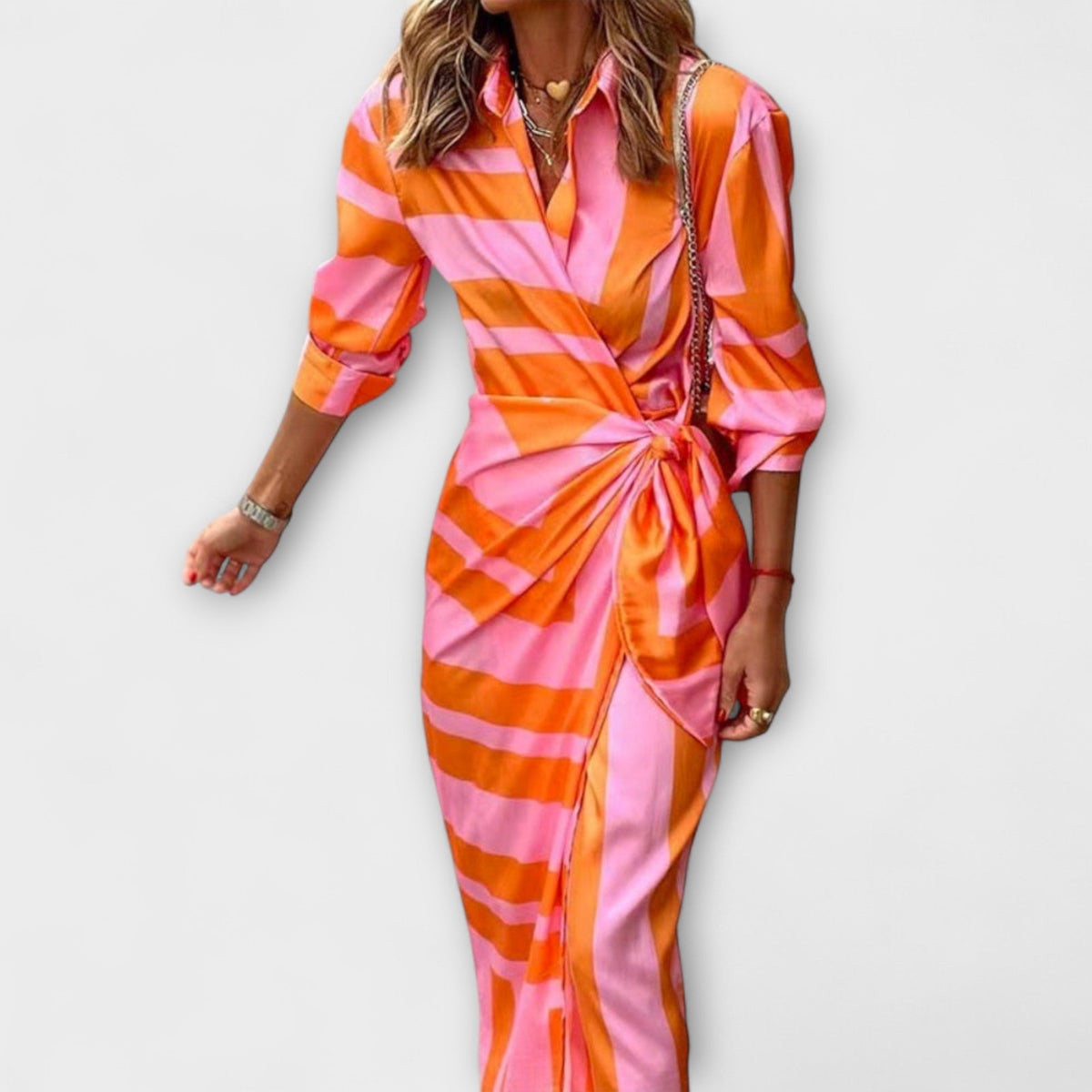 Klarisa Striped Midi Dress
