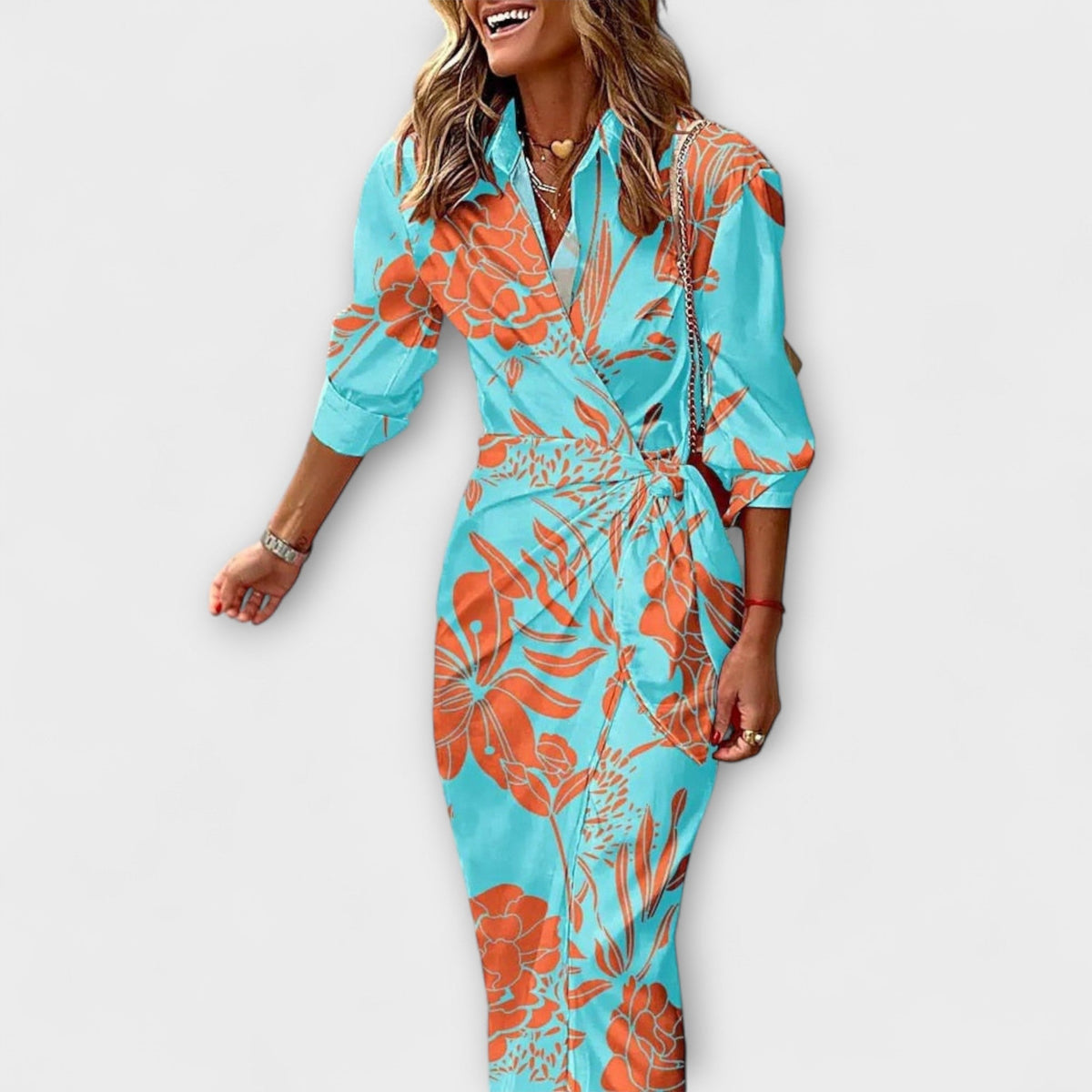 Klarisa Striped Midi Dress