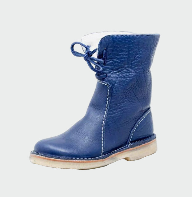 Waterproof leather shoes with wool lining