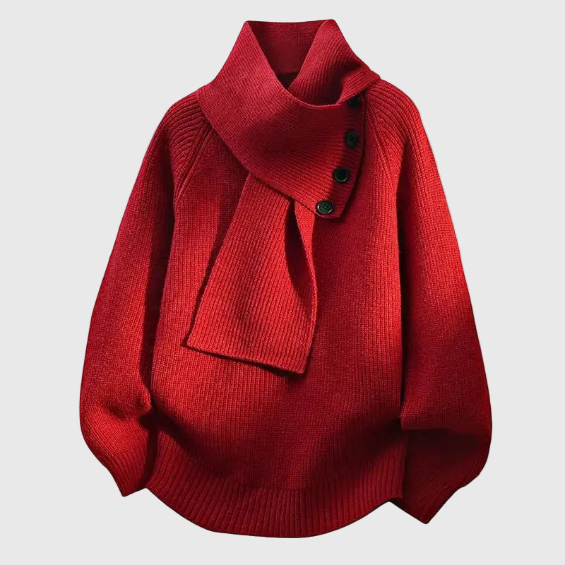 Arielle - Comfortable Shawl Neck Jumper