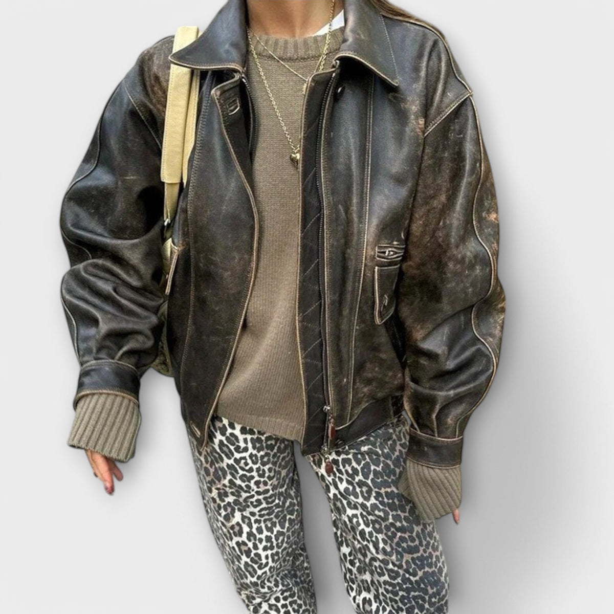 Chandra – Vintage leopard mintás farmernadrág