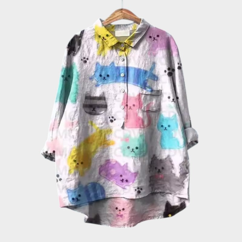 Ameli | Premium blouse with colorful appliqués