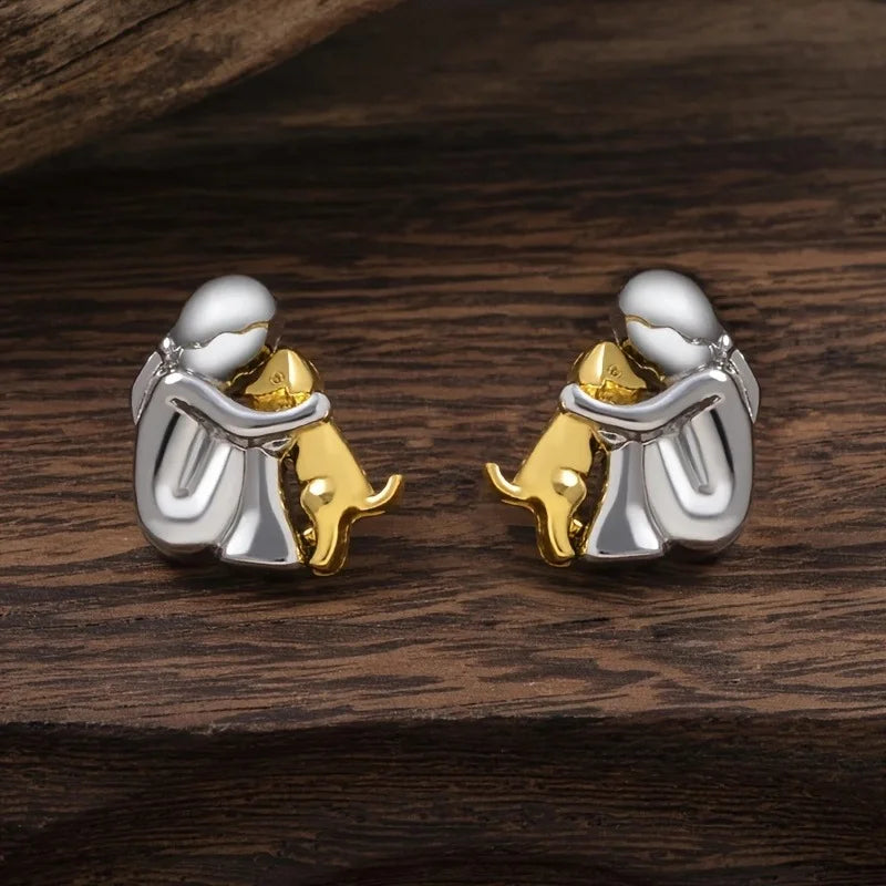 Silver and Gold Two-Tone Huggie Earrings