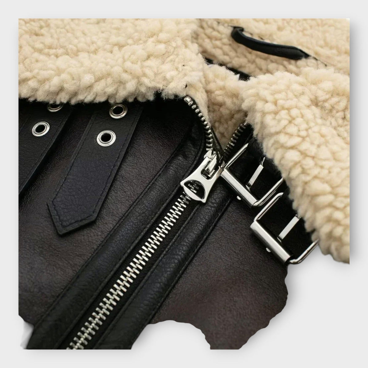 Leather Short Jacket with Belt