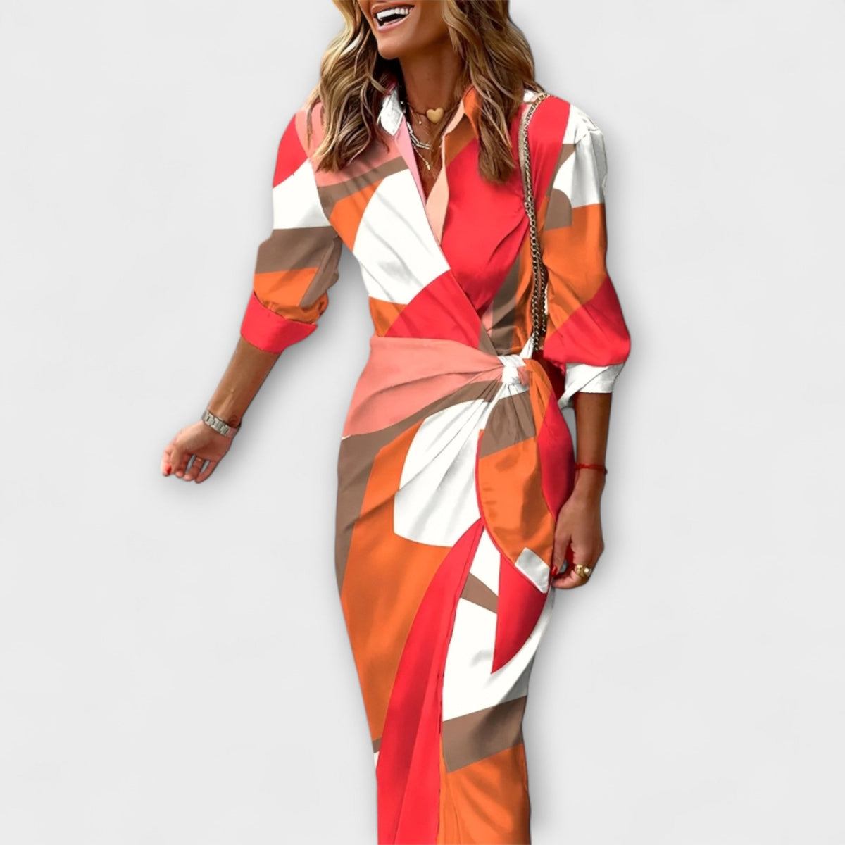 Klarisa Striped Midi Dress