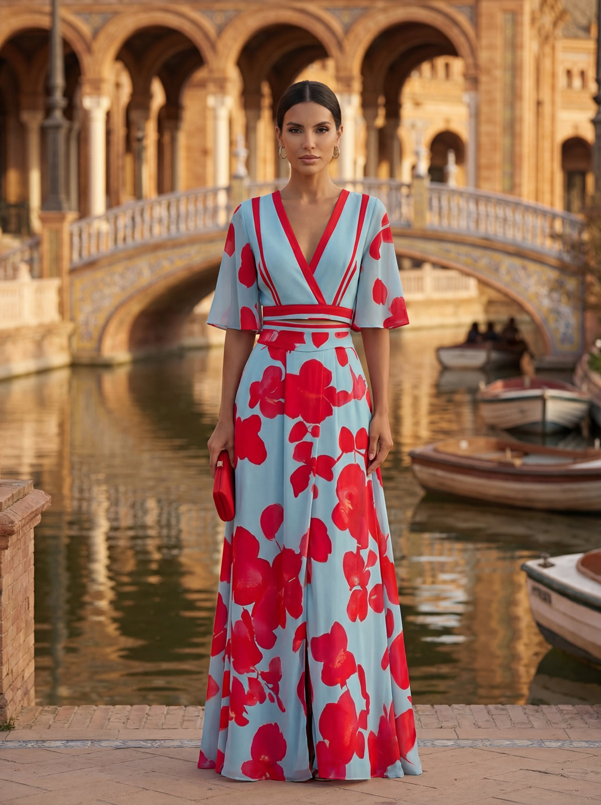 Noelle | Spring Floral V-Neck Dress