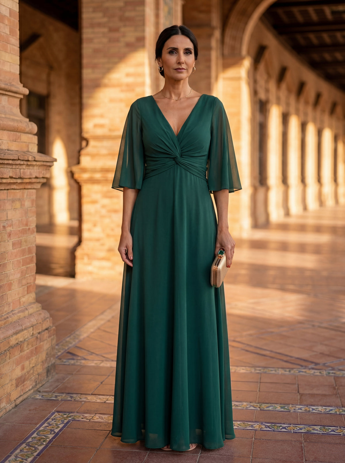 Lucia – V-kivágású Sifon Ruha
